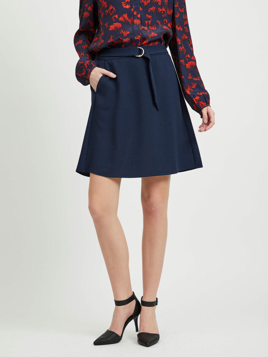VILA BÆLTE DETALJERET NEDERDEL, Navy Blazer, highres - 14050933_NavyBlazer_003.jpg