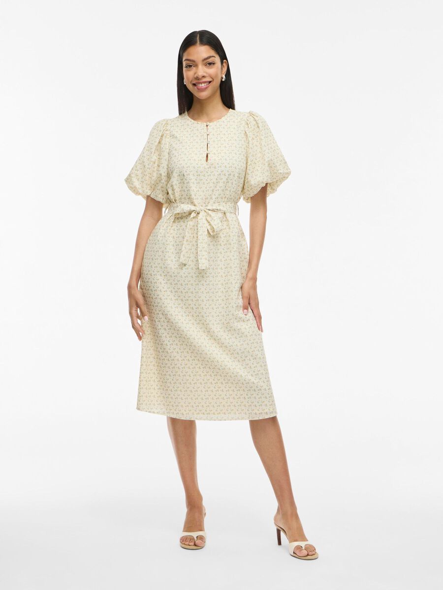 VILA VIMILLE SHORT SLEEVED MIDI DRESS, Birch, highres - 14112385_Birch_1238380_003.jpg
