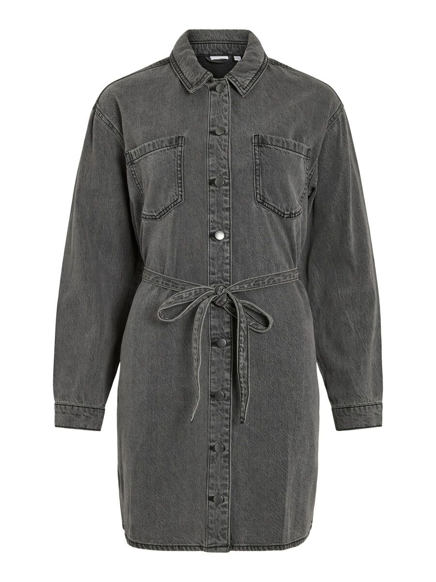 VILA VIKIKI DENIM SHIRT DRESS, Dark Grey Denim, highres - 14107374_DarkGreyDenim_001.jpg