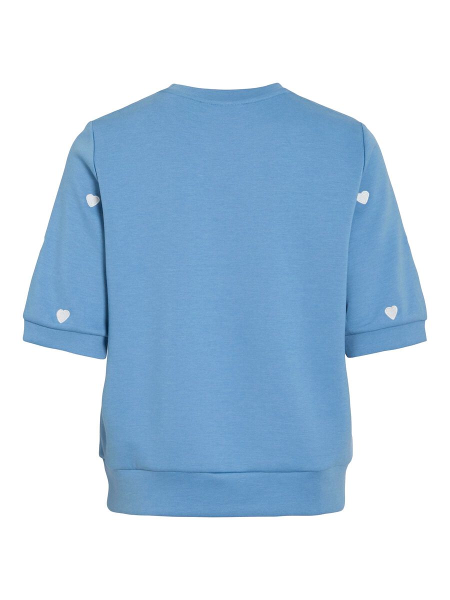 VILA VISIF SHORT SLEEVED SWEATSHIRT, Blissful Blue, highres - 14113196_BlissfulBlue_1251676_002.jpg