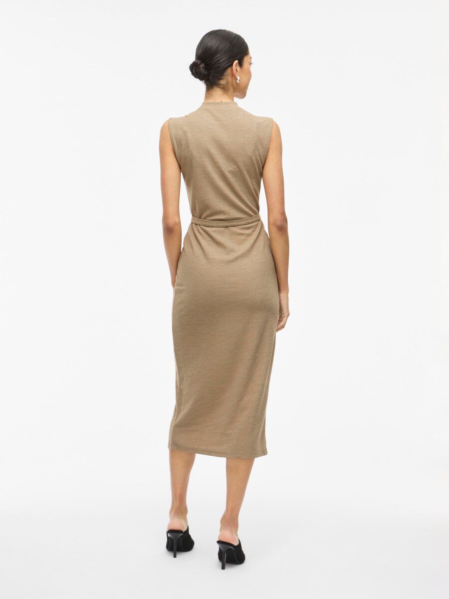 VILA VIBIRTHE SLEEVELESS MIDI DRESS, Dark Natural Melange, highres - 14112800_DarkNaturalMelange_004.jpg