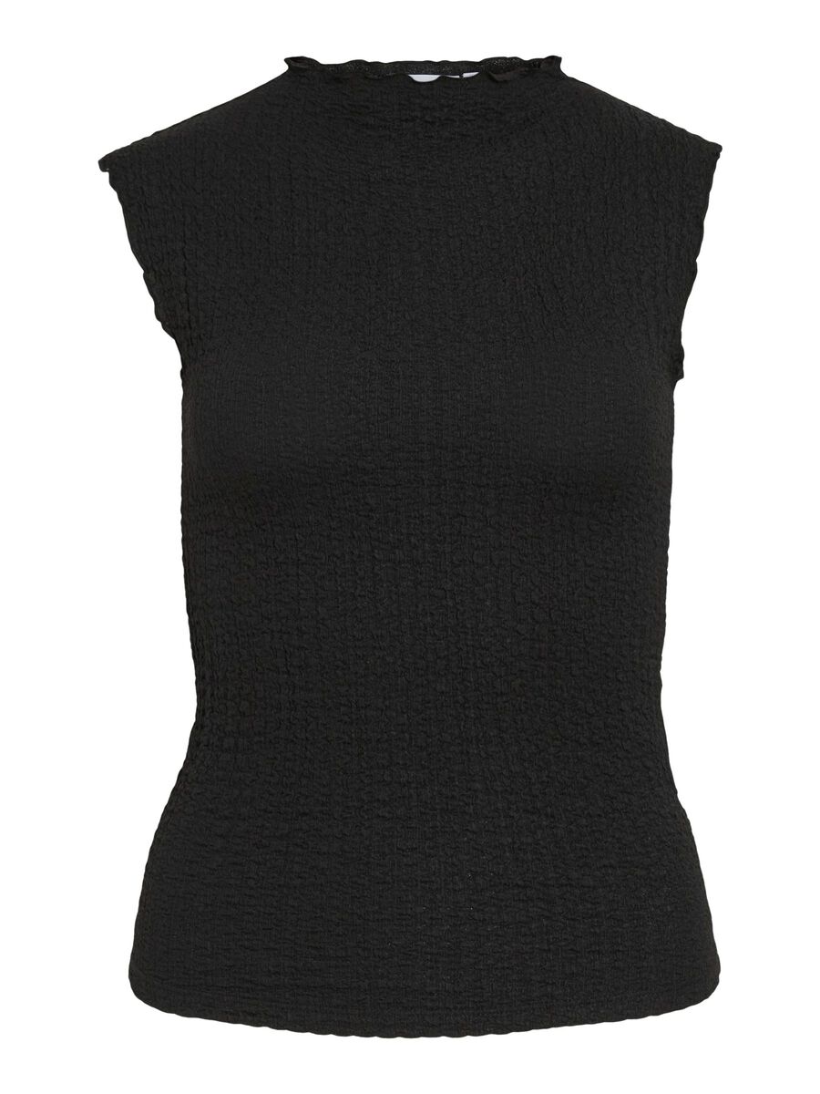VILA VIDELIA HOGE KRAAG MOUWLOZE TOP, Black, highres - 14112111_Black_001.jpg