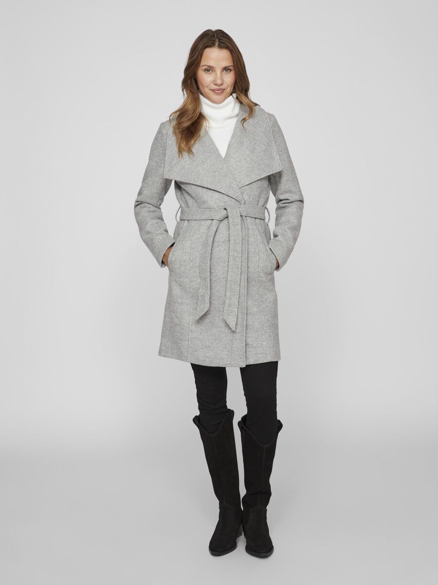 Vila TIE WAIST COAT, Light Grey Melange, highres - 14080223_LightGreyMelange_003.jpg