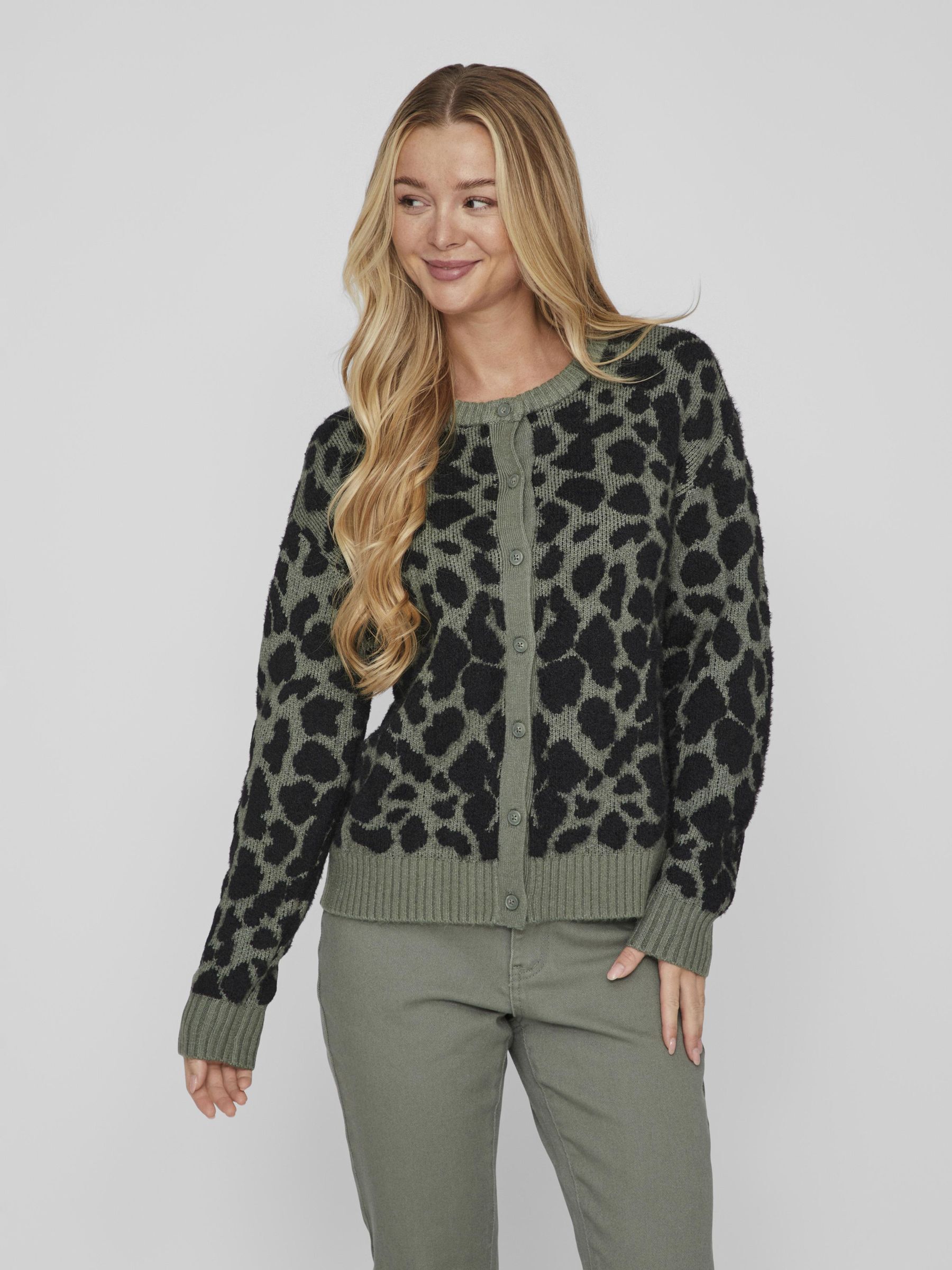 Short leopard print cardigan sale