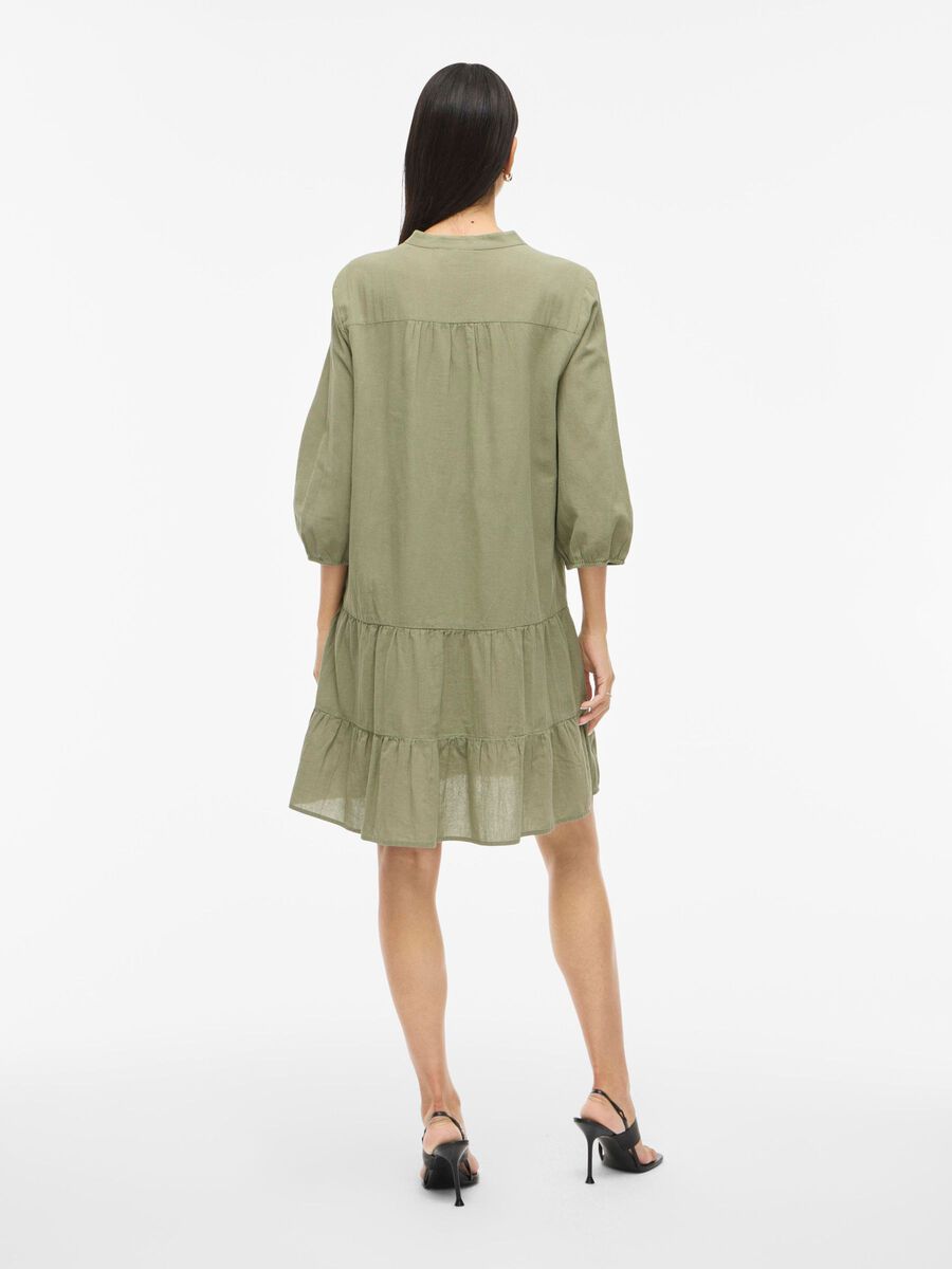 VILA VIPETRA - MANCHES 3/4 ROBE COURTE, Oil Green, highres - 14109524_OilGreen_004.jpg
