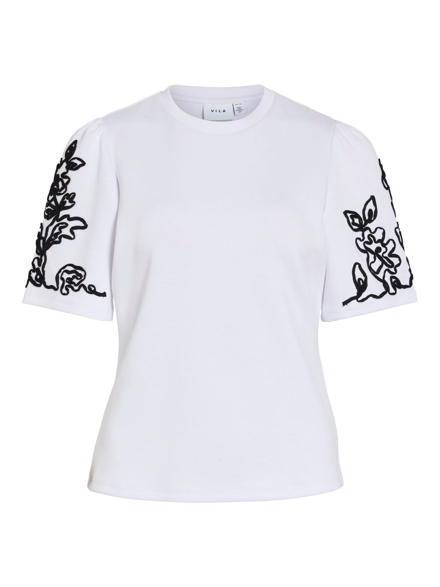 Product carousel image - VIMIA ROUND NECK SHORT SLEEVED SWEATSHIRT, Snow White | 1