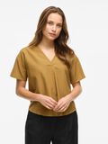 VILA V-NECK SHORT SLEEVED TOP, Wood Thrush, highres - 14096245_WoodThrush_007.jpg