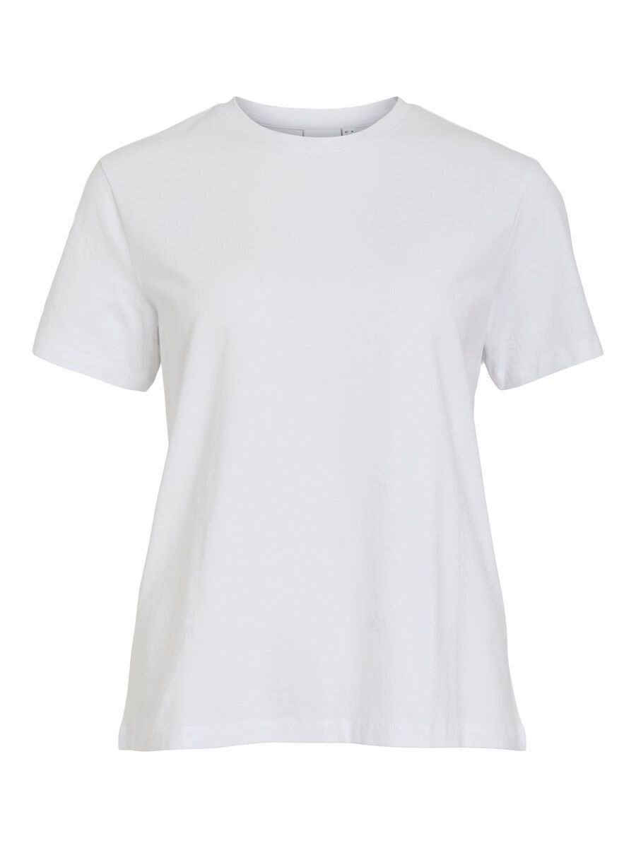 VILA VINORA - ENCOLURE RONDE T-SHIRT, Bright White, highres - 14103448_BrightWhite_1222423_001.jpg