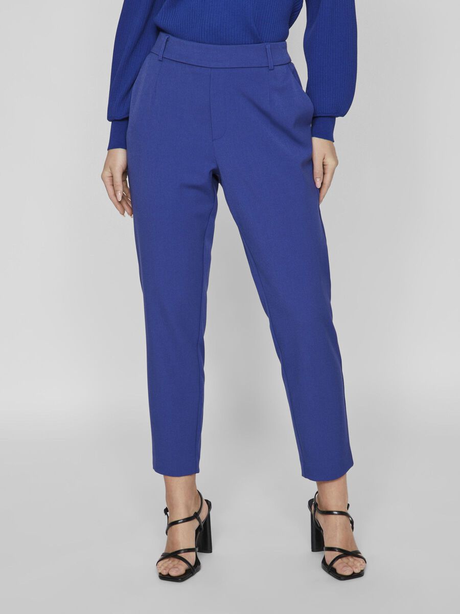 VILA VIVARONE SLIM FIT PANTALONI A VITA ALTA, Mazarine Blue, highres - 14087406_MazarineBlue_003.jpg