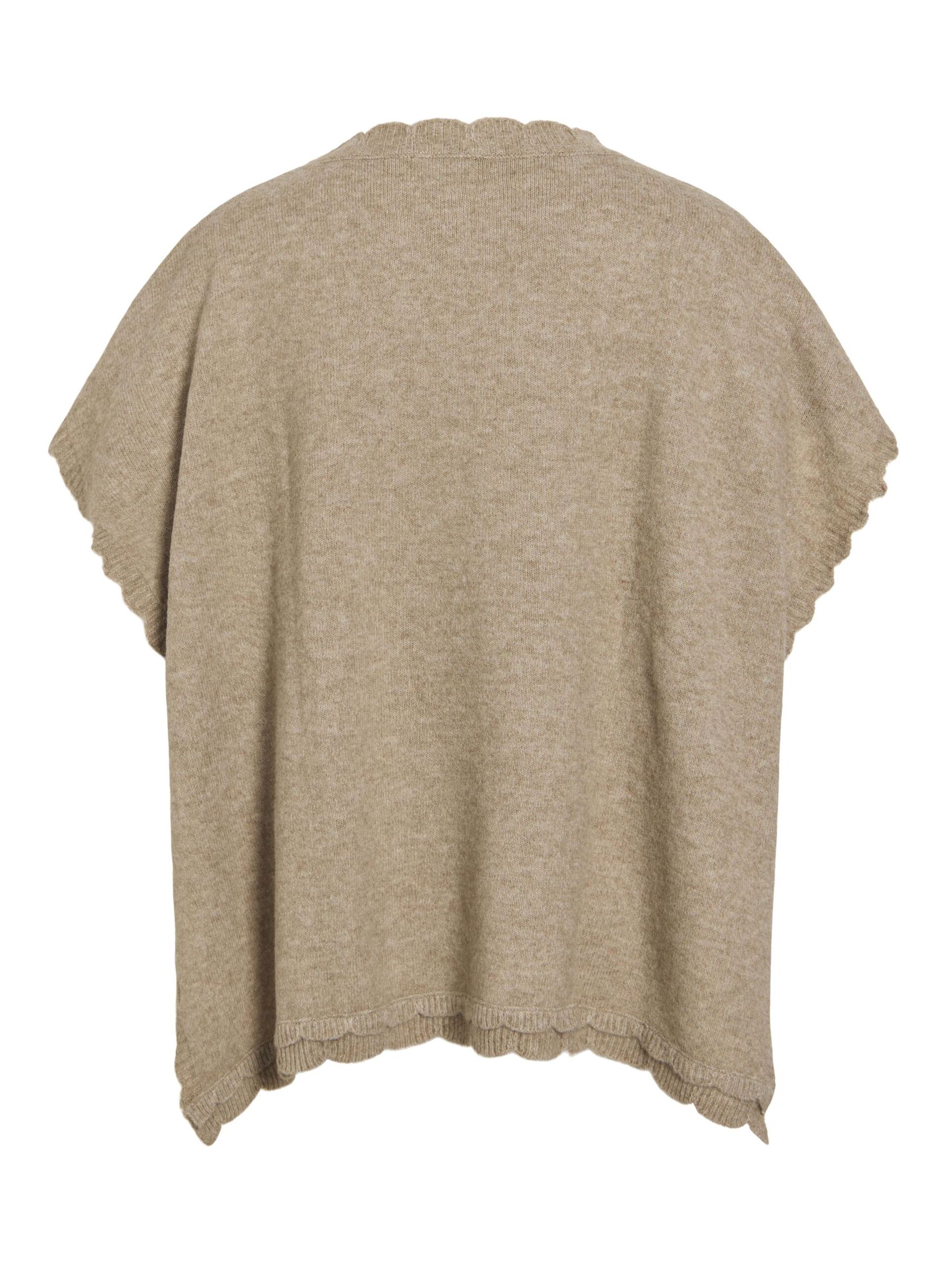 Carousel image - KNITTED PONCHO, Natural Melange | 7