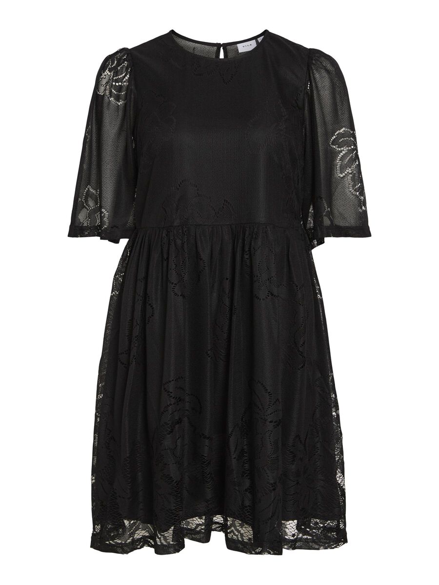 VILA SHORT SLEEVED SHORT DRESS, Black, highres - 14106265_Black_001.jpg