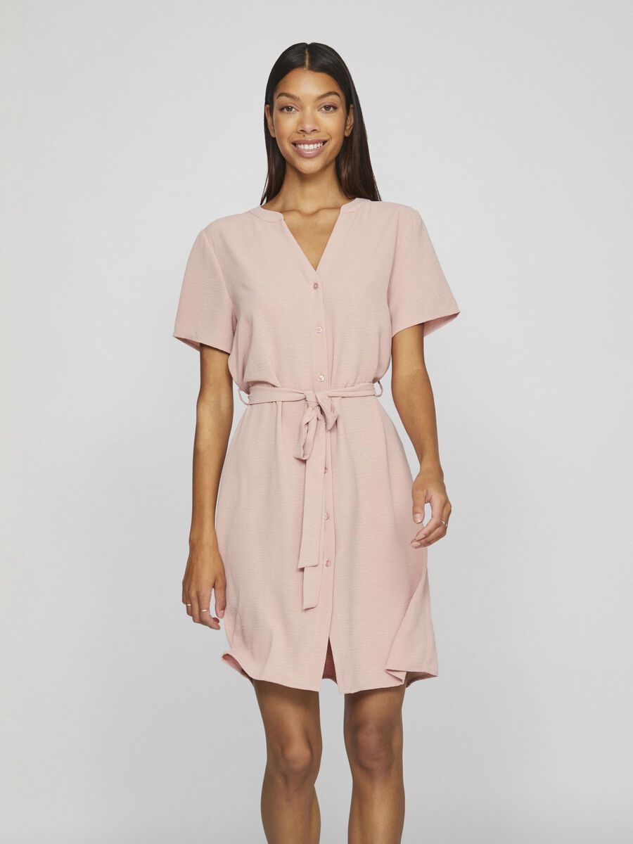 Vila SHORT-SLEEVED SHIRT DRESS, Pale Mauve, highres - 14087309_PaleMauve_003.jpg