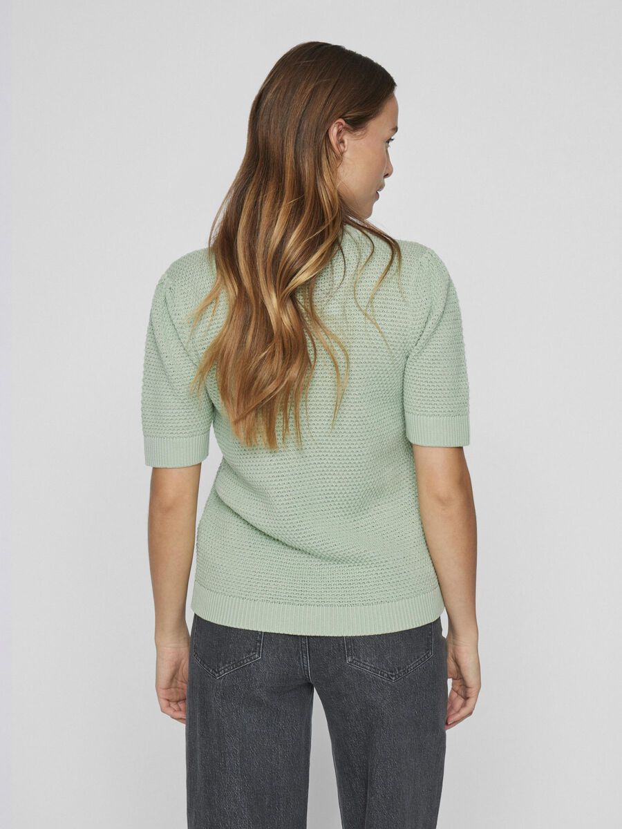 VILA SHORT-SLEEVED KNITTED TOP, Silt Green, highres - 14084421_SiltGreen_004.jpg