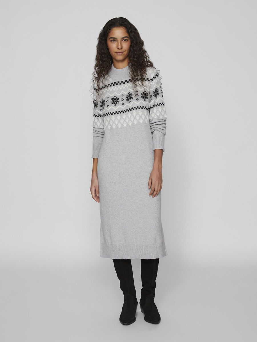 Vila WEIHNACHTS STRICKKLEID, Light Grey Melange, highres - 14092445_LightGreyMelange_1077960_003.jpg