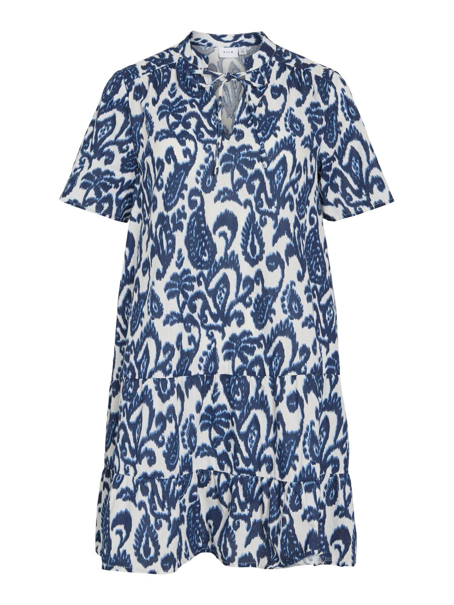 VILA VIMERLE V-NECK SHORT DRESS, Cloud Dancer, highres - 14111210_CloudDancer_1229641_001.jpg