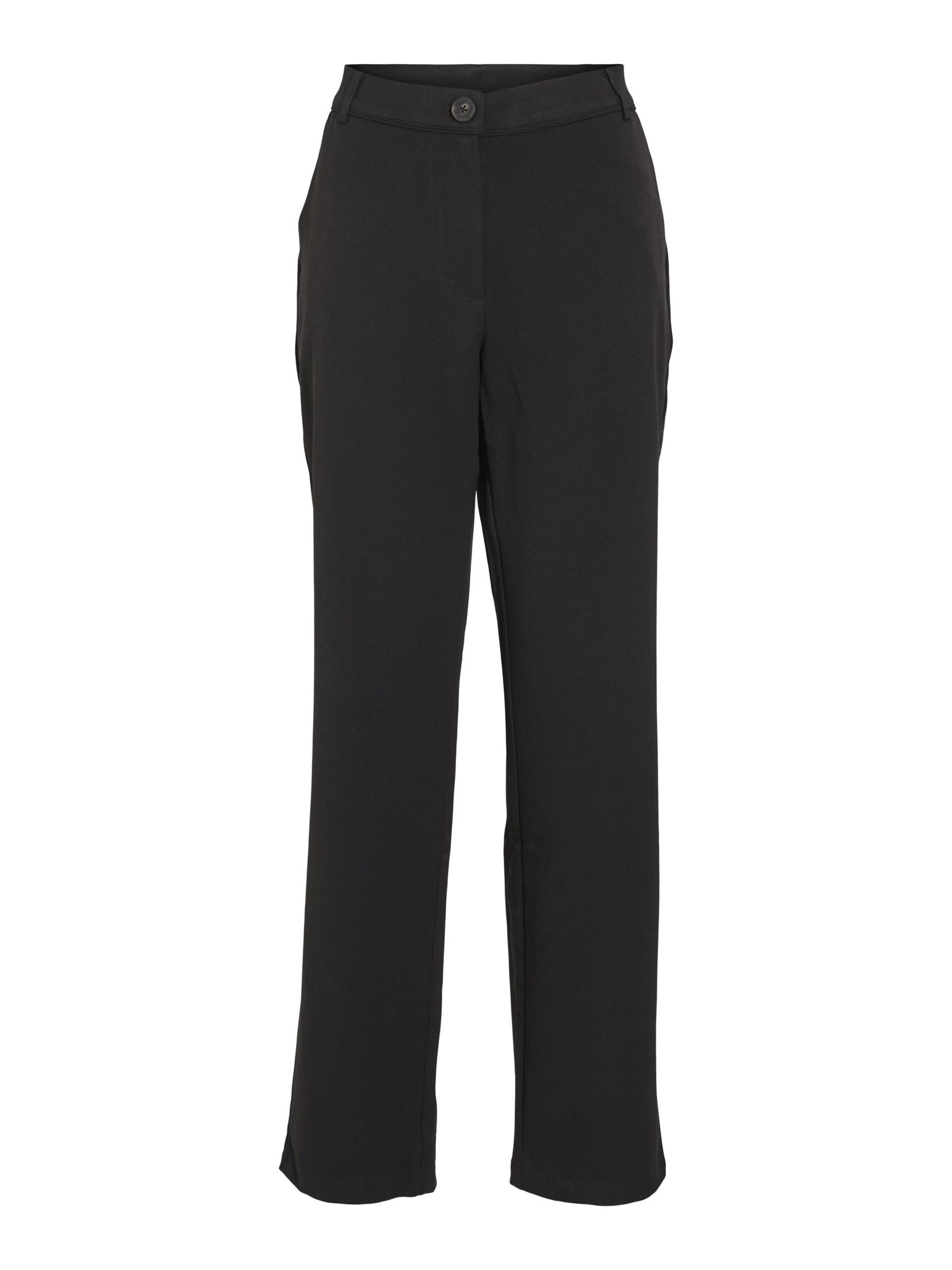 Carousel image - MID RISE STRAIGHT-LEG TROUSERS, Black | 6