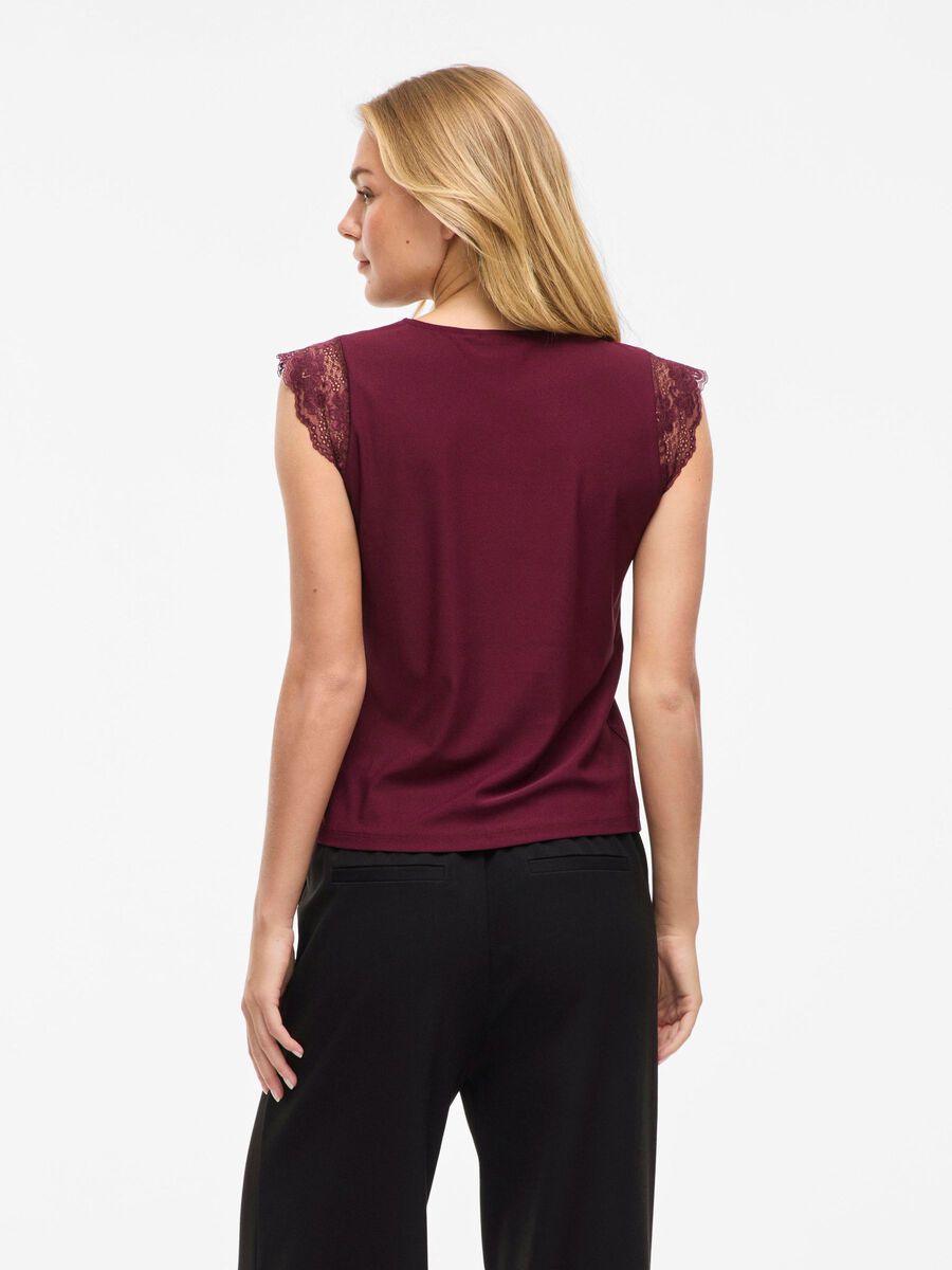 VILA VITRAV V-NECK CAP SLEEVE TOP, Fig, highres - 14111143_Fig_004.jpg
