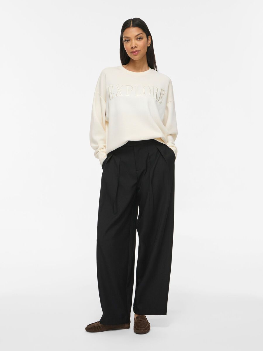 Carousel image - VIREFLECT RUND HALSUDSK&AElig;RING LANG&AElig;RMET SWEATSHIRT, Birch | 4