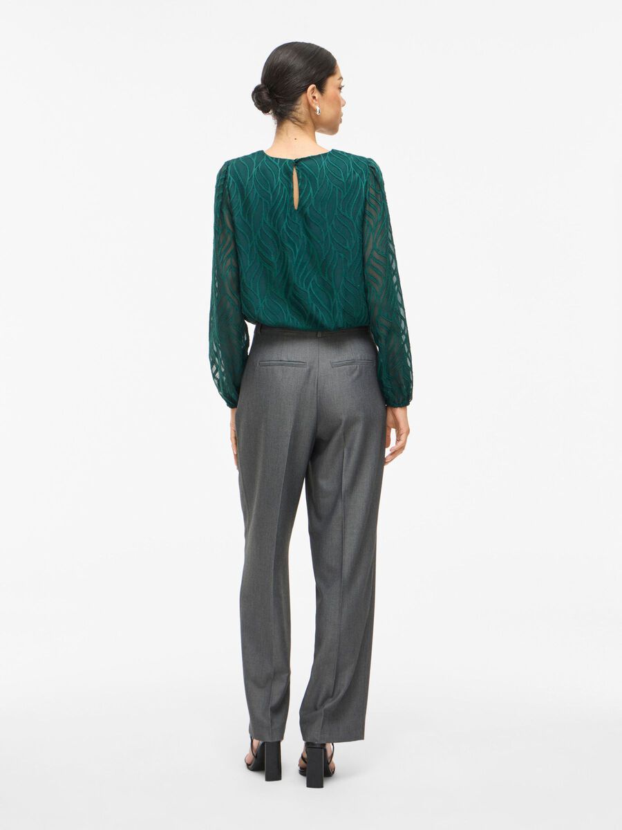 VILA HIGH WAIST TROUSERS, Dark Grey Melange, highres - 14105318_DarkGreyMelange_004.jpg