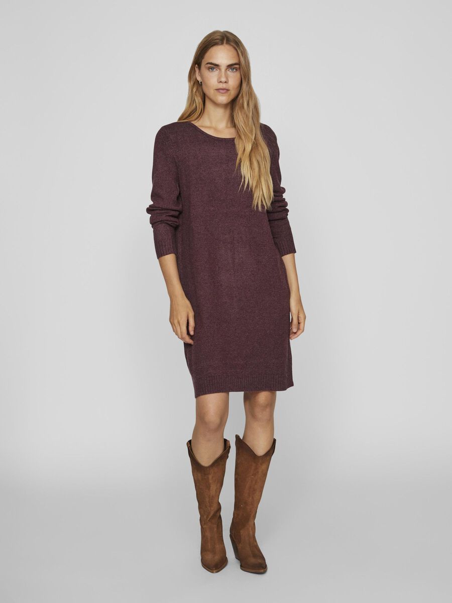 Vila LONG SLEEVED KNITTED DRESS, Winetasting, highres - 14042768_Winetasting_582234_003.jpg