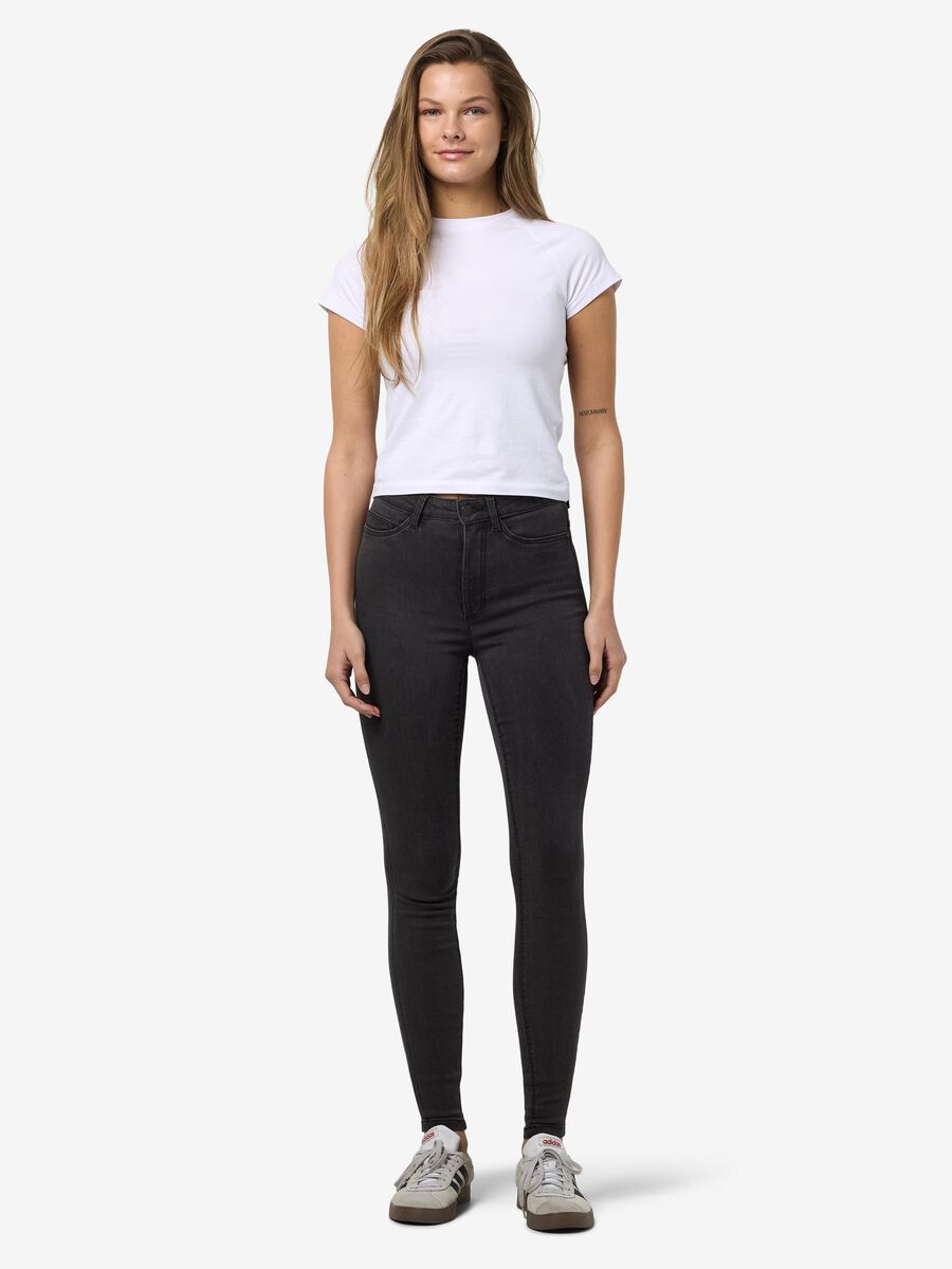 Noisy May NMCALLIE HIGH WAIST SKINNY FIT JEANS, Dark Grey Denim, highres - 27012742_DarkGreyDenim_004.jpg