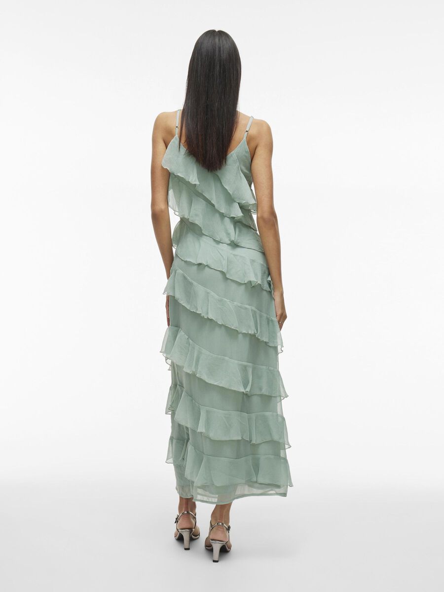 VILA STRAP MAXI JURK, Green Milieu, highres - 14109420_GreenMilieu_004.jpg