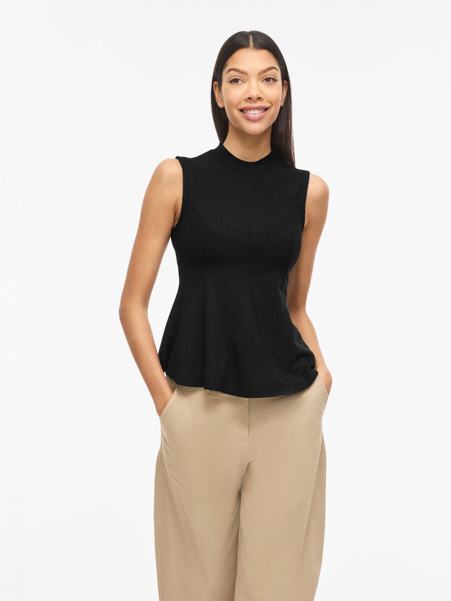 Product carousel image - VIANNI HIGH NECK SLEEVELESS TOP, Black | 1