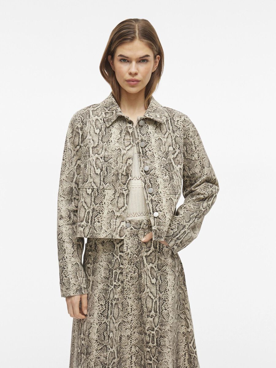 VILA SNAKE PRINT DENIM JACKET, Birch, highres - 14110974_Birch_1226170_003.jpg