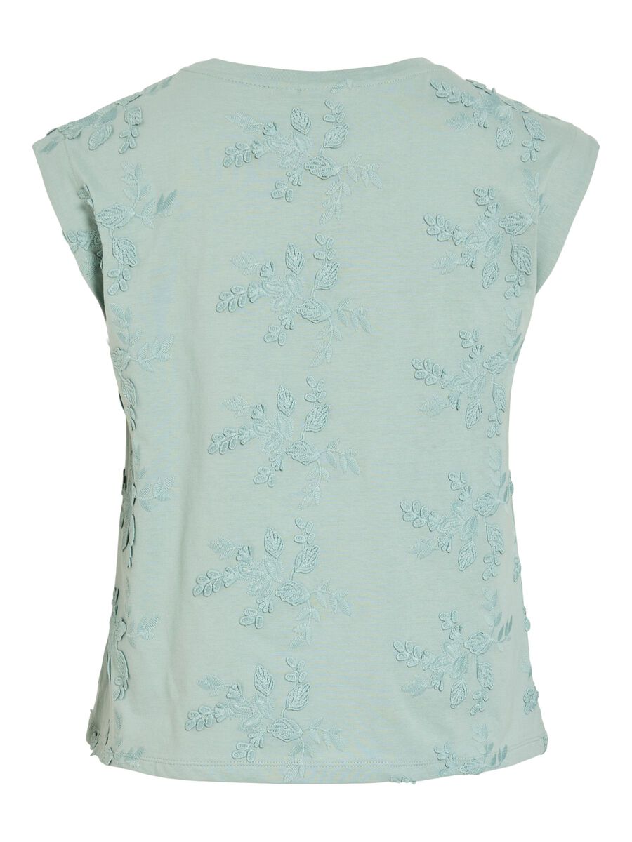 Carousel image - RONDE HALS MOUWLOZE TOP, Blue Surf | 6