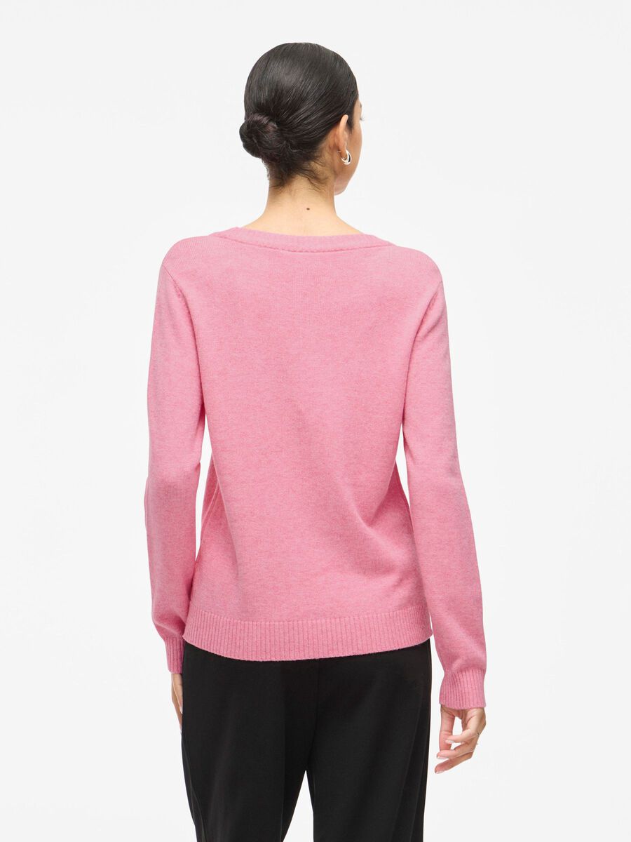 VILA VIRIL ROUND NECK KNITTED PULLOVER, Sangria Sunset, highres - 14054177_SangriaSunset_714851_004.jpg