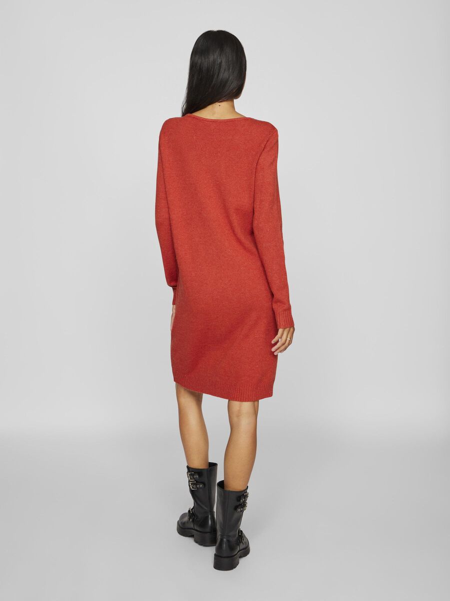 VILA LONG SLEEVED KNITTED DRESS, Ketchup, highres - 14042768_Ketchup_958791_004.jpg