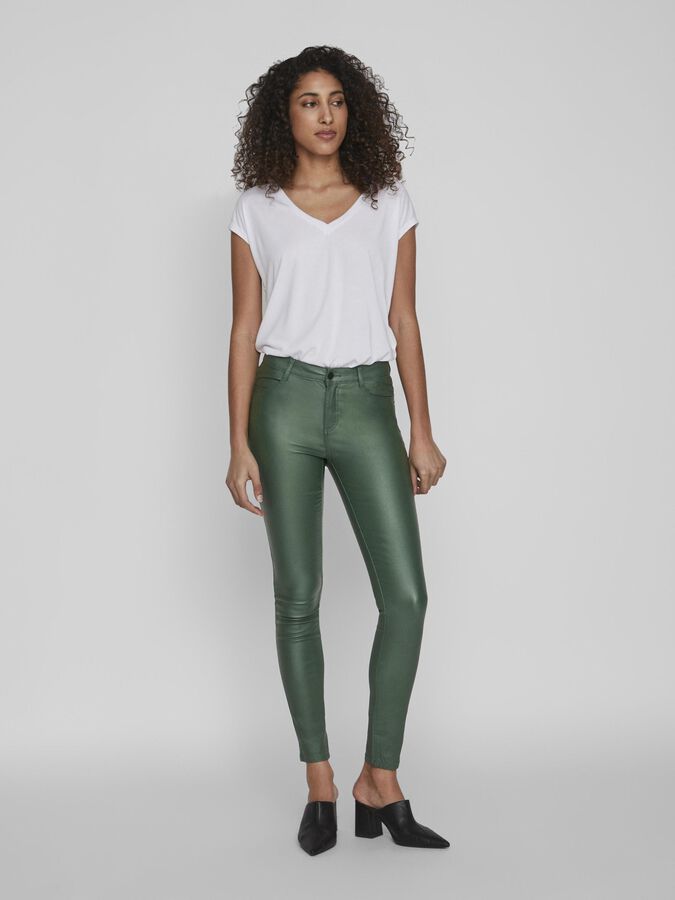 COATED SKINNY FIT JEANS, Green