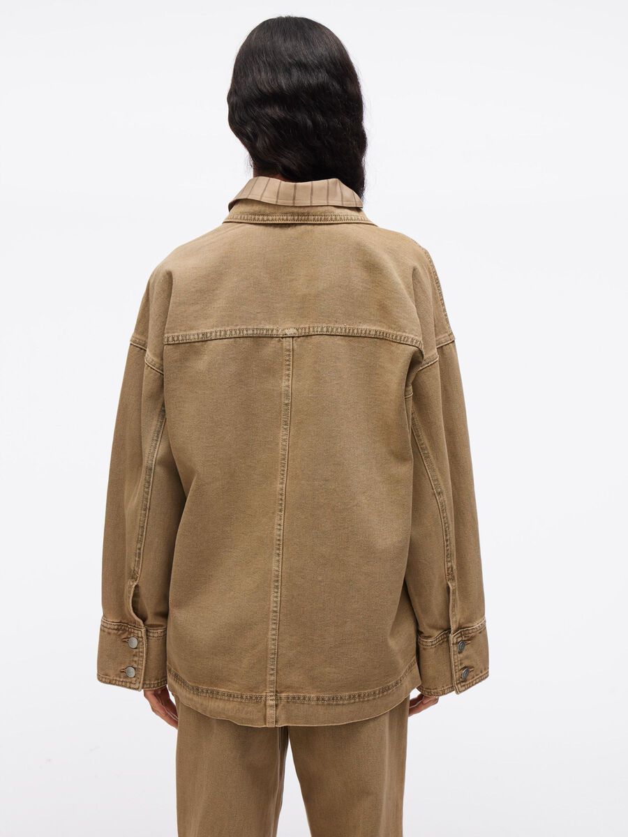 VILA BUTTONED DENIM JACKET, Petrified Oak, highres - 14107803_PetrifiedOak_004.jpg