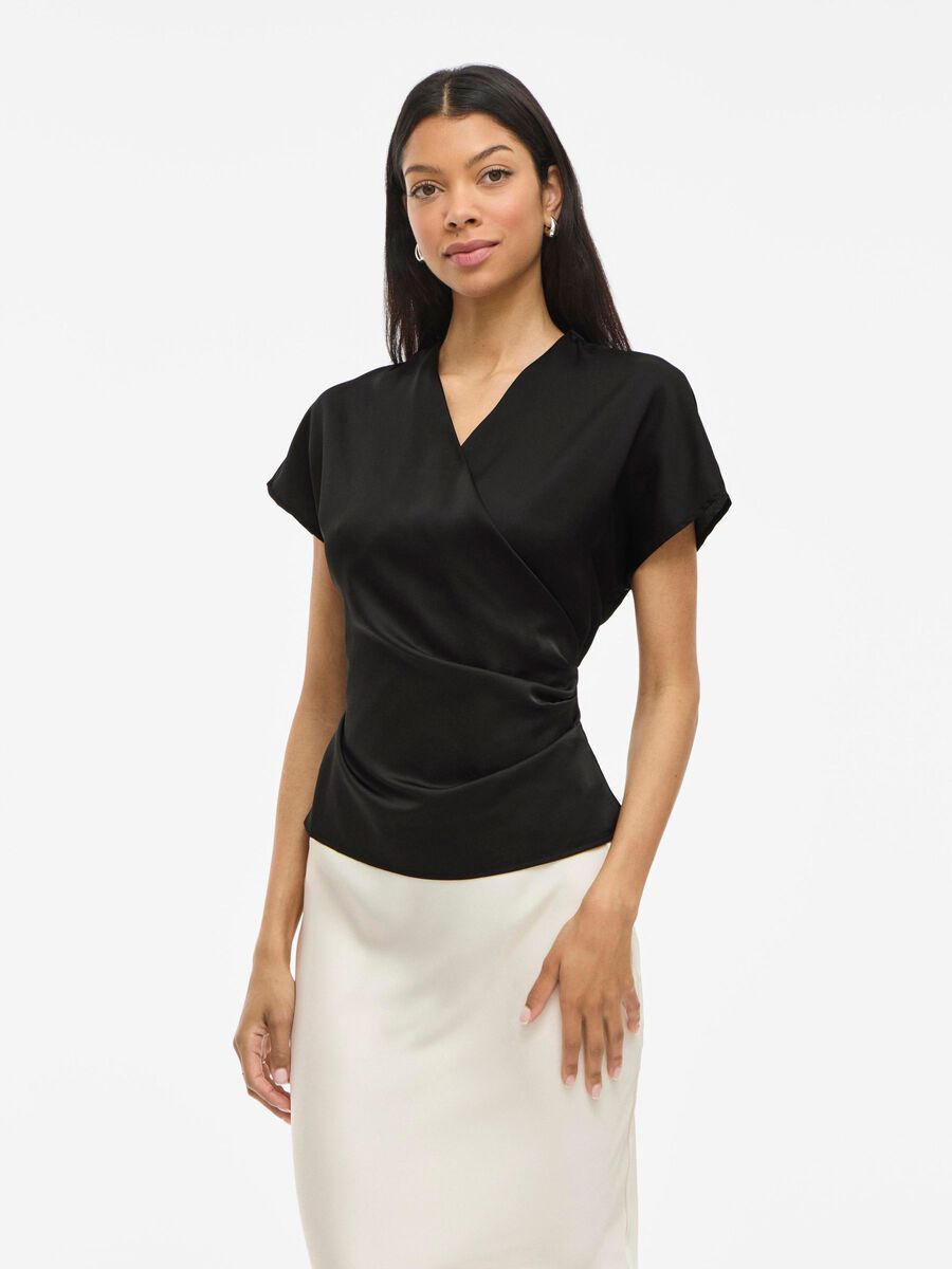 VILA VIELLETTE DRAPERAD TOPP MED HOLKÄRM, Black, highres - 14112849_Black_003.jpg
