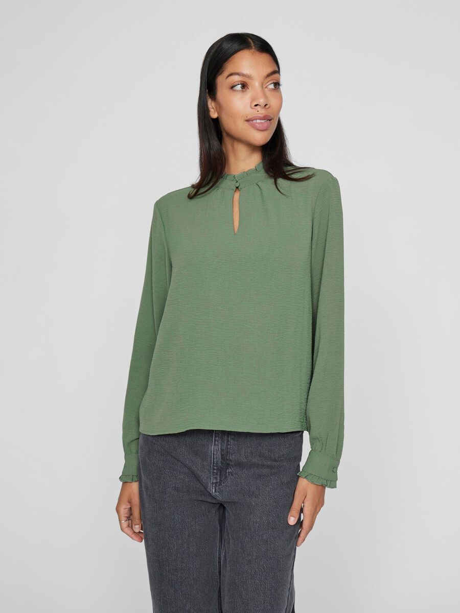 VILA HIGH NECK LONG SLEEVED TOP, Laurel Wreath, highres - 14109876_LaurelWreath_003.jpg