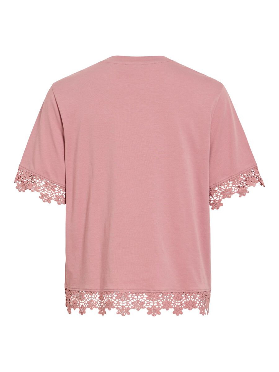 Product carousel image - VIVORA ROUND NECK SHORT SLEEVED TOP, Nostalgia Rose | 2
