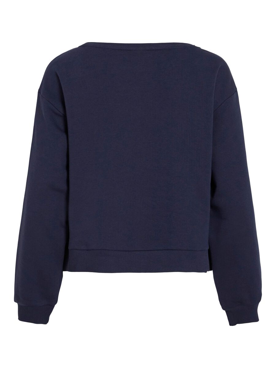 VILA VIHOLLIE RUNDHALS LANGÄRMELIGES SWEATSHIRT, Navy Blazer, highres - 14112089_NavyBlazer_1234079_002.jpg