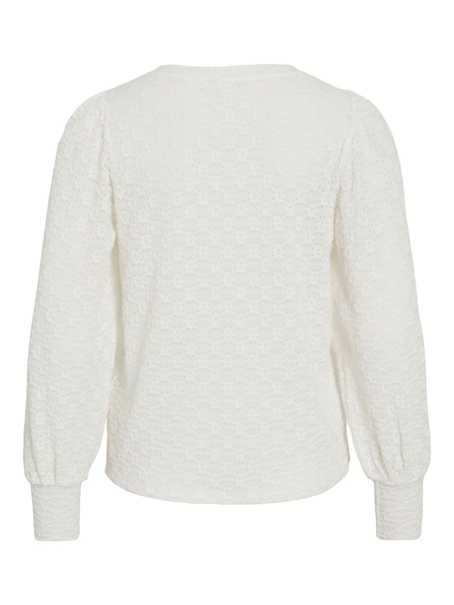 Product carousel image - VISILLA ROUND NECK LONG SLEEVED TOP, Snow White | 2