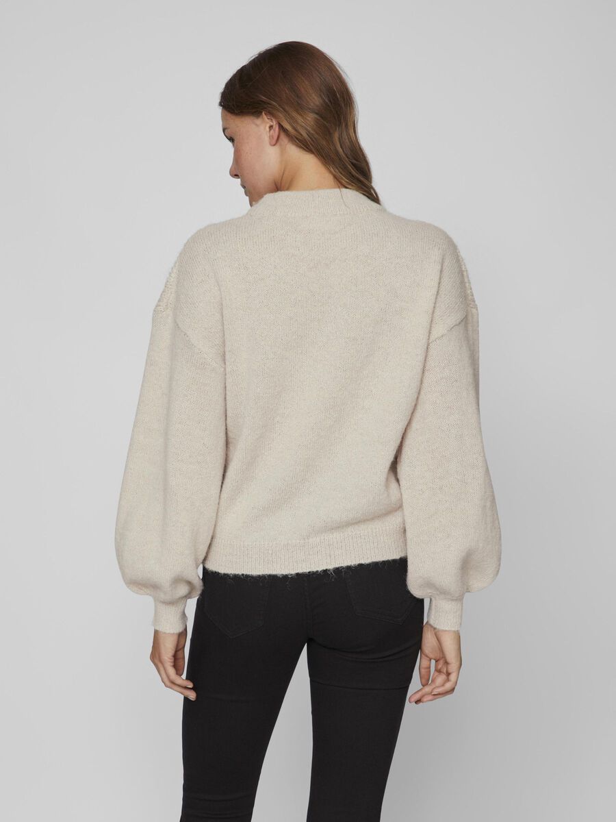 Vila CABLE KNITTED PULLOVER, Birch, highres - 14084204_Birch_004.jpg