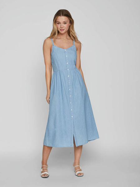 Vila MIDI DENIM DRESS, Light Blue Denim, highres - 14079547_LightBlueDenim_003.jpg