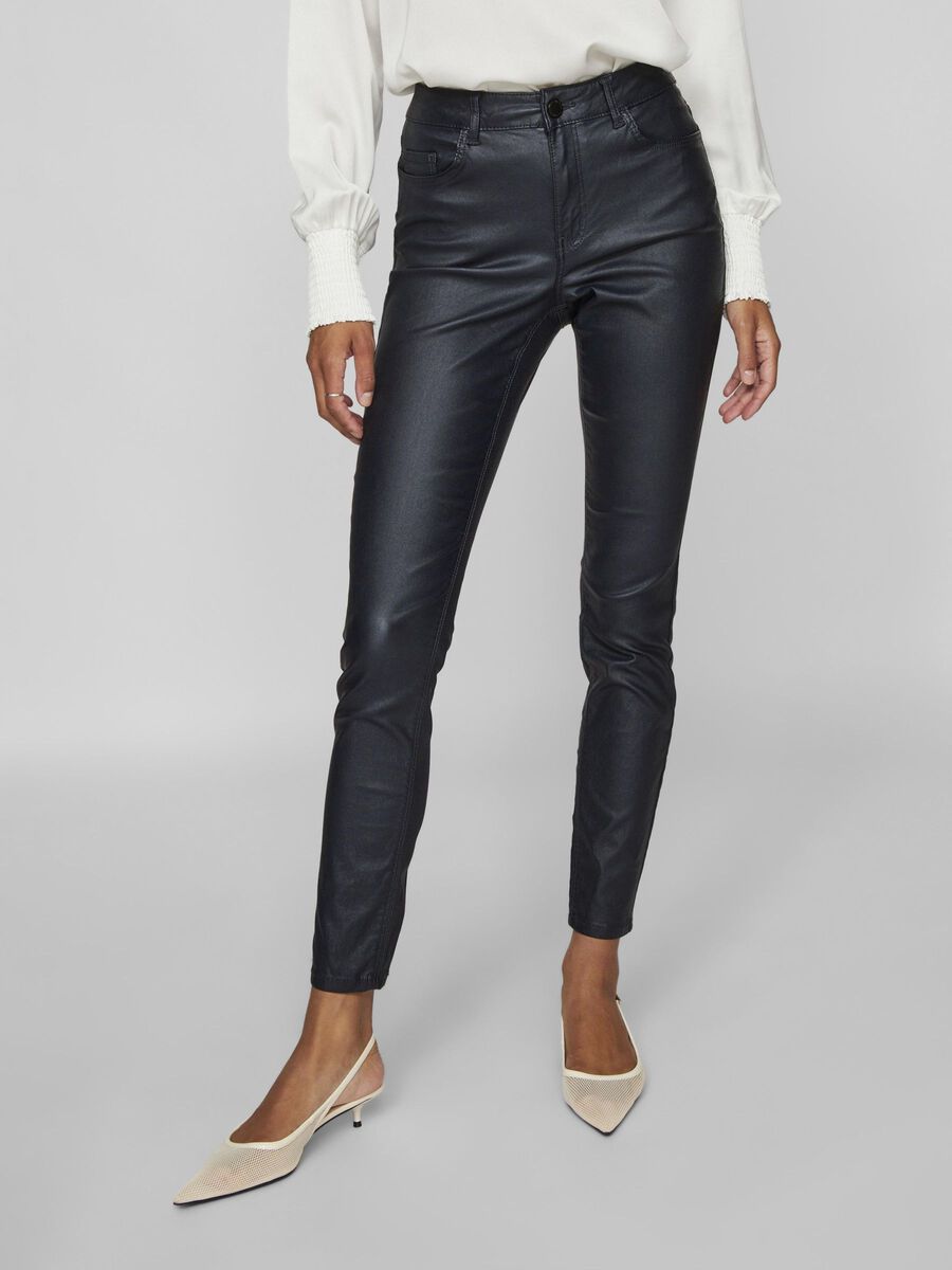 VILA COATED TROUSERS, Navy Blazer, highres - 14103370_NavyBlazer_003.jpg