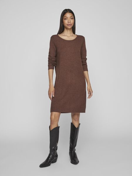 Vila LONG SLEEVED KNITTED DRESS, Shaved Chocolate, highres - 14042768_ShavedChocolate_958791_003.jpg