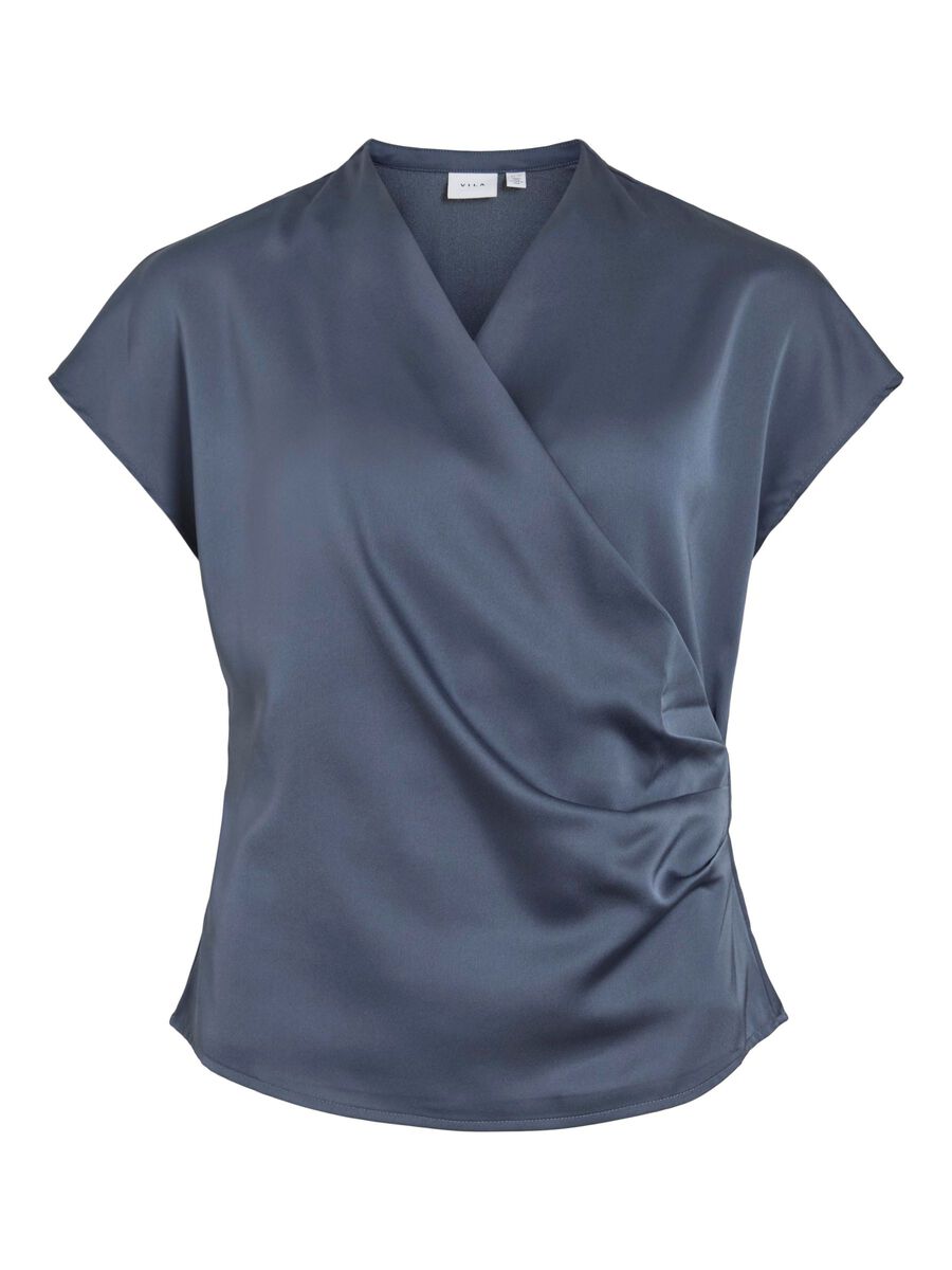 VILA TOP À MANCHERONS, Vintage Indigo, highres - 14112849_VintageIndigo_001.jpg