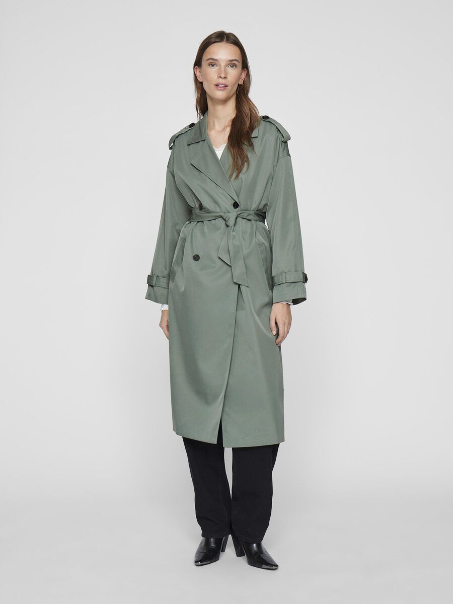 VILA VIADDISON MED BELTE TRENCHCOAT, Laurel Wreath, highres - 14103460_LaurelWreath_003.jpg