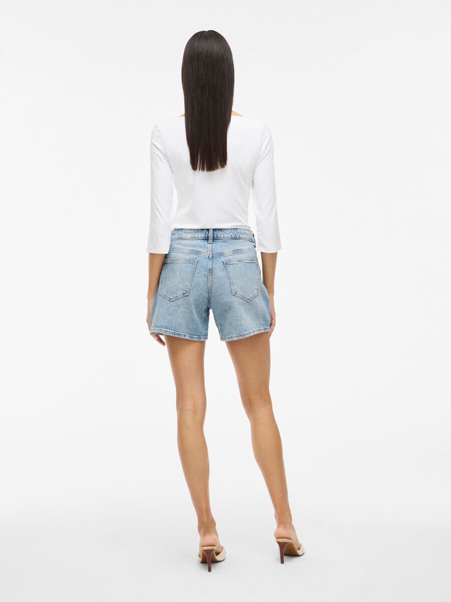 VILA VIJAF NORMAL MIDJA JEANSSHORTS, Light Blue Denim, highres - 14111887_LightBlueDenim_1233481_004.jpg