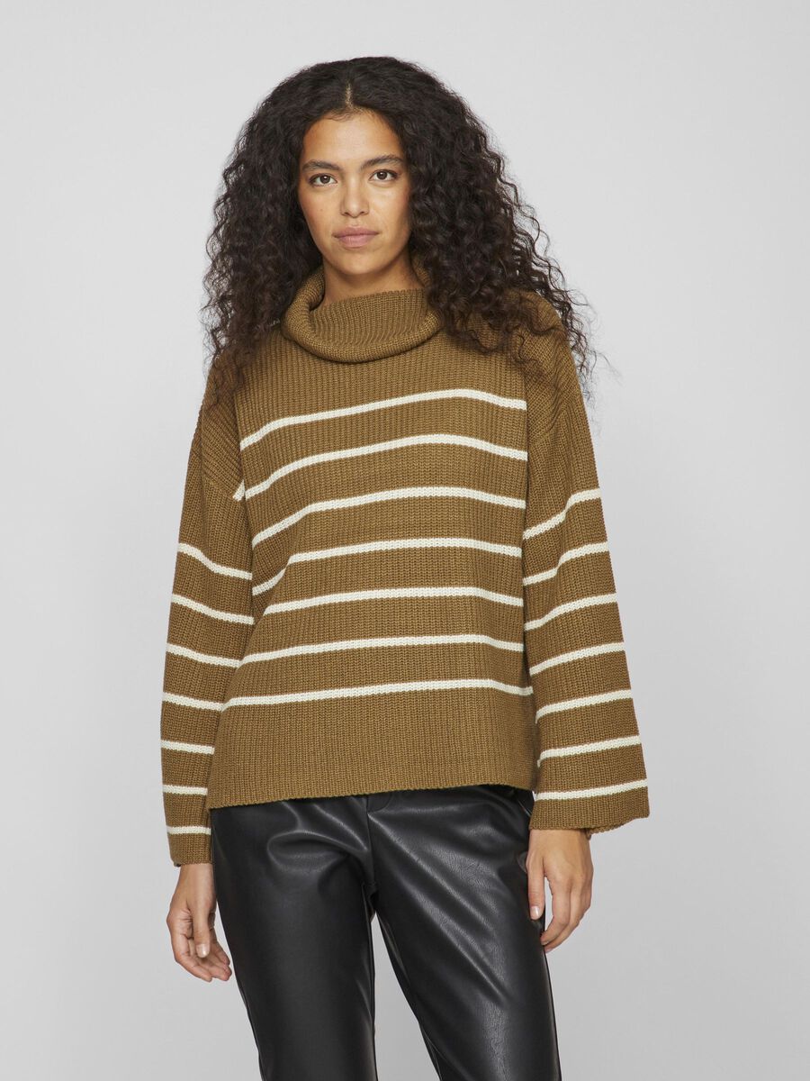 VILA TURTLENECK KNITTED PULLOVER, Gothic Olive, highres - 14089161_GothicOlive_1136961_003.jpg