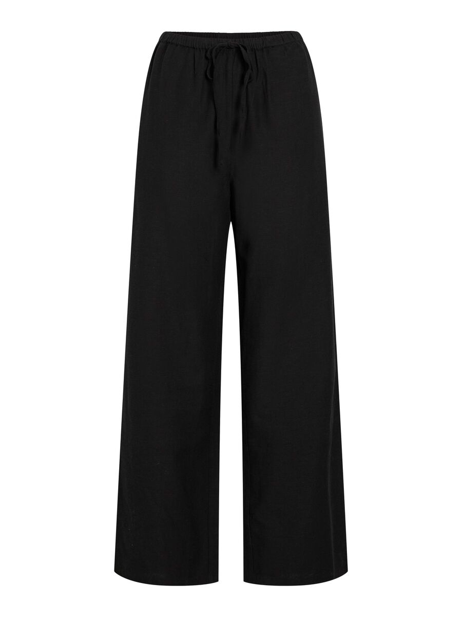 Product carousel image - VIPRISILLA MID-WAIST WIDE-LEG TROUSERS, Black Beauty | 1