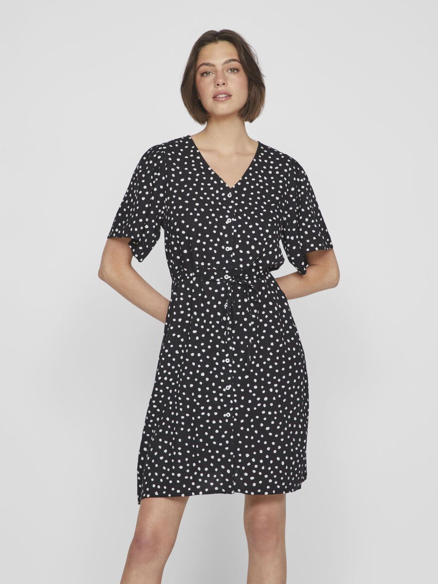 VILA SHORT SLEEVED SHORT DRESS, Black, highres - 14103259_Black_1156780_003.jpg