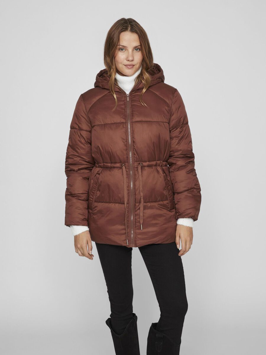 Vila HOODED PUFFER JACKET, Chocolate Fondant, highres - 14083557_ChocolateFondant_003.jpg
