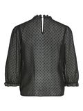 VILA PRICKIG TOPP MED 3/4-ÄRMAR, Black, highres - 14102158_Black_002.jpg